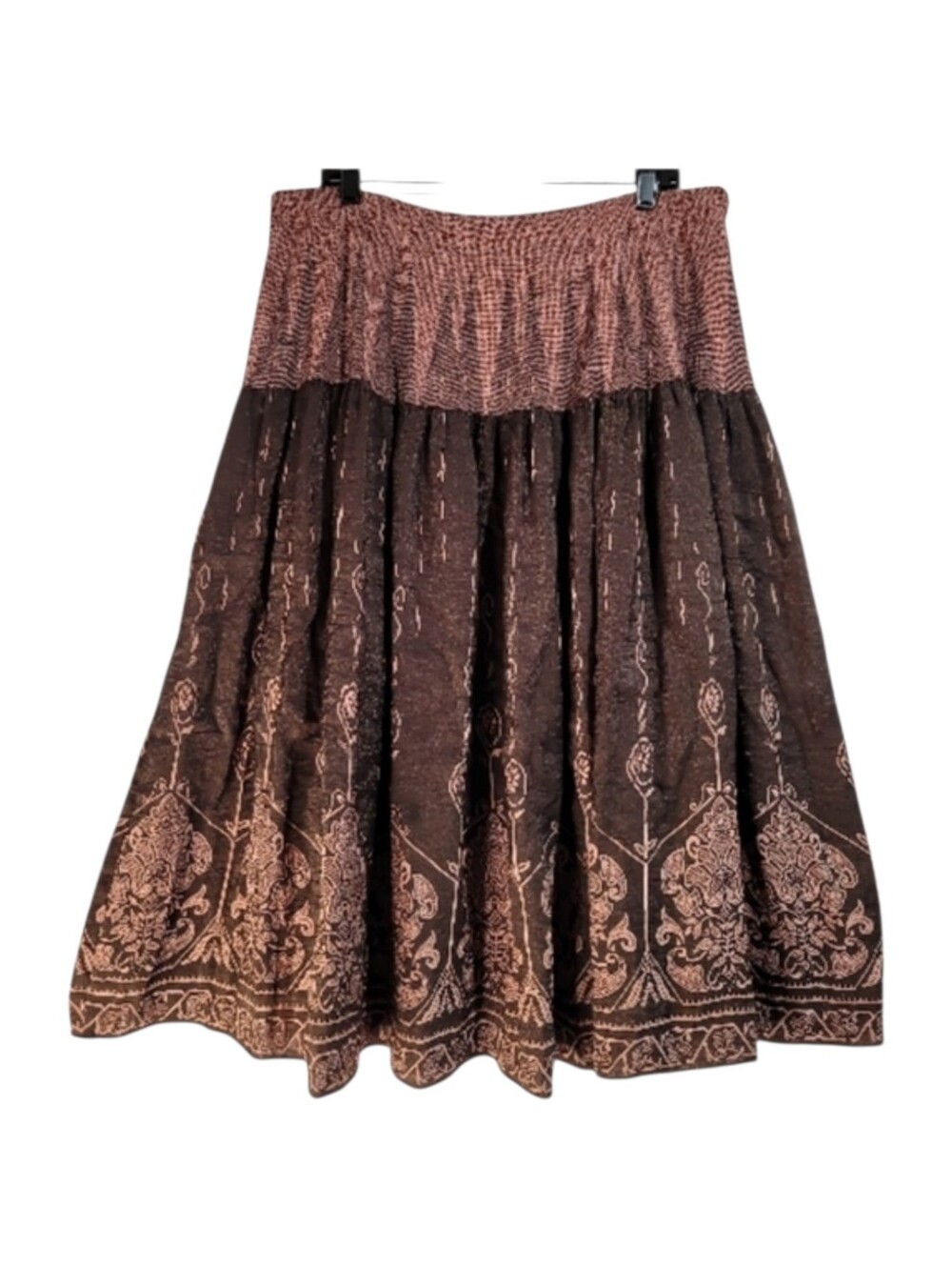 Coldwater Creek Skirt PXL metallic sparkle medallian bollywood indie sleaze